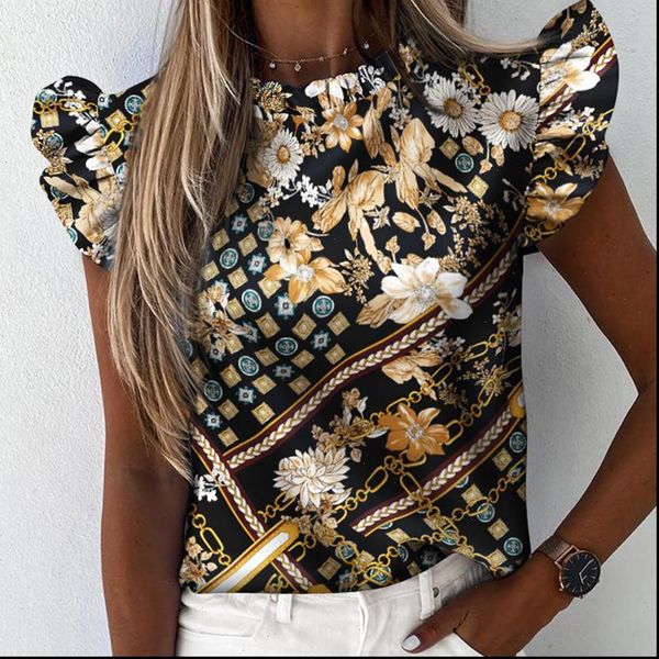 summer women pineapple floral print ruffle blouse butterfly sleeve shirt elegant office lady o neck blusa streetwear, White
summer women pineapple floral print ruffle blouse butterfly sleeve shirt elegant office lady o neck blusa streetwear, White