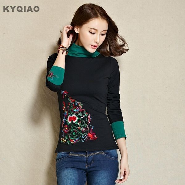 kyqiao women pullover shirts female winter ethnic long sleeve turtleneck green black floral embroidery t-shirt blusa feminina 201125, White
kyqiao women pullover shirts female winter ethnic long sleeve turtleneck green black floral embroidery t-shirt blusa feminina 201125, White