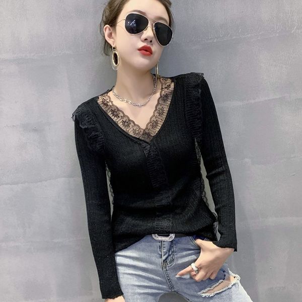 2xcjg t-shirt 2020 new v-neck long autumn women's stitching coat lace leeve slim light silk sweater bottoming lace foreign style top, White
2xcjg t-shirt 2020 new v-neck long autumn women's stitching coat lace leeve slim light silk sweater bottoming lace foreign style top, White