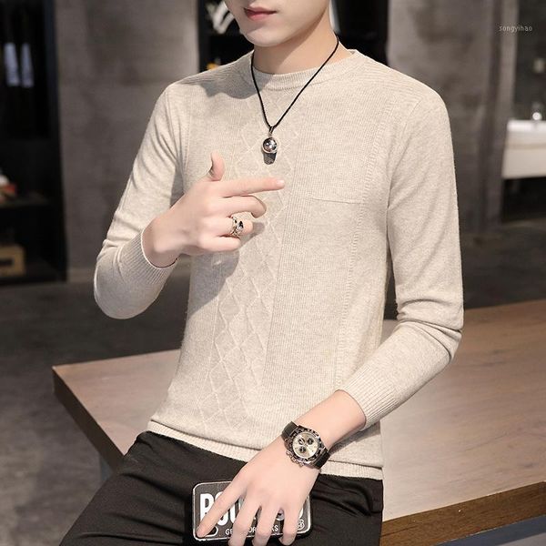 men round neck sweater autumn winter solid color casual sweater men's slim fit knitted pullovers bottoming jumper1, White;black
men round neck sweater autumn winter solid color casual sweater men's slim fit knitted pullovers bottoming jumper1, White;black