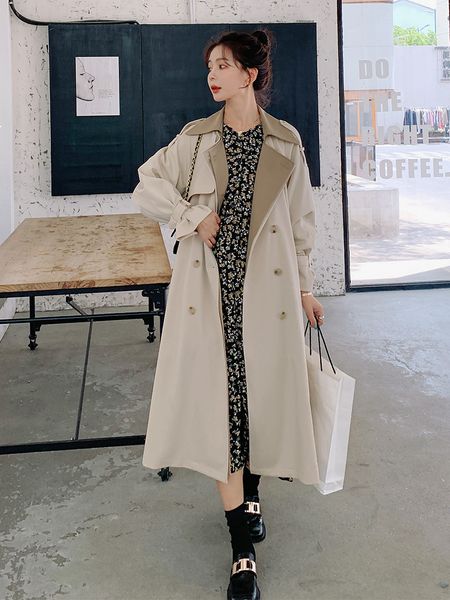2021 new long trench coat female spring new korean loose fashion casual double lapel breasted 5n jacket ke8f, Black;brown
2021 new long trench coat female spring new korean loose fashion casual double lapel breasted 5n jacket ke8f, Black;brown