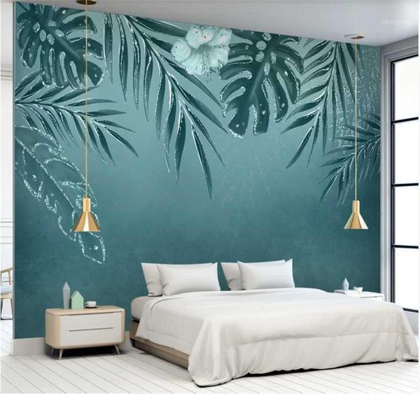 xue su custom wallpaper mural 3d/5d/8d simple hand-painted tropical plant leaves background wall decoration painting1
xue su custom wallpaper mural 3d/5d/8d simple hand-painted tropical plant leaves background wall decoration painting1