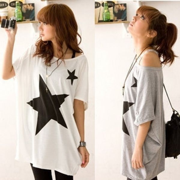 1381 new spring special t-shirt korean star print plus size loose short sleeve t-shirt 4wbbc, White
1381 new spring special t-shirt korean star print plus size loose short sleeve t-shirt 4wbbc, White