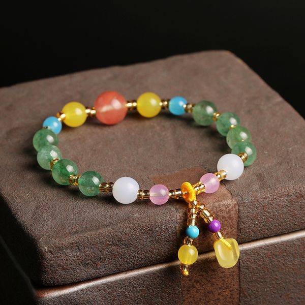 oere4 natural duobao agate 7.5mm hanging bracelet diy pendant green strawberry string honey wax bracelet hand pendant female jewelry diy mmj, Golden;silver
oere4 natural duobao agate 7.5mm hanging bracelet diy pendant green strawberry string honey wax bracelet hand pendant female jewelry diy mmj, Golden;silver