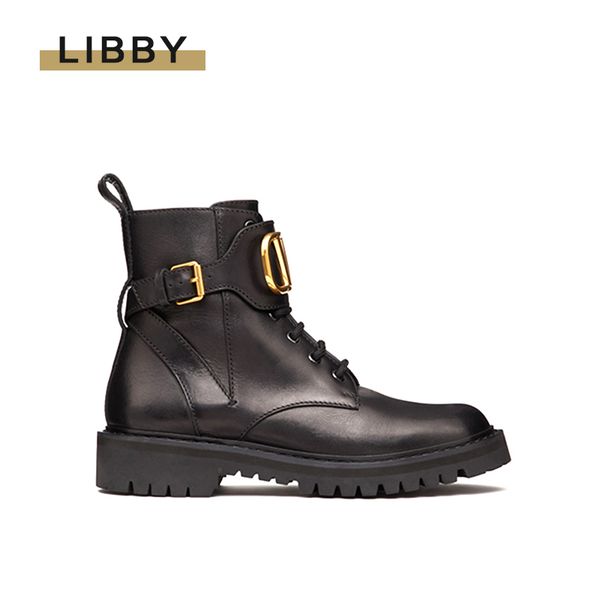 women winter genuine leather ankle boots for women gold metal boots belt buckled round toe fashion shoes comfortable flat heel 1026, Black
women winter genuine leather ankle boots for women gold metal boots belt buckled round toe fashion shoes comfortable flat heel 1026, Black