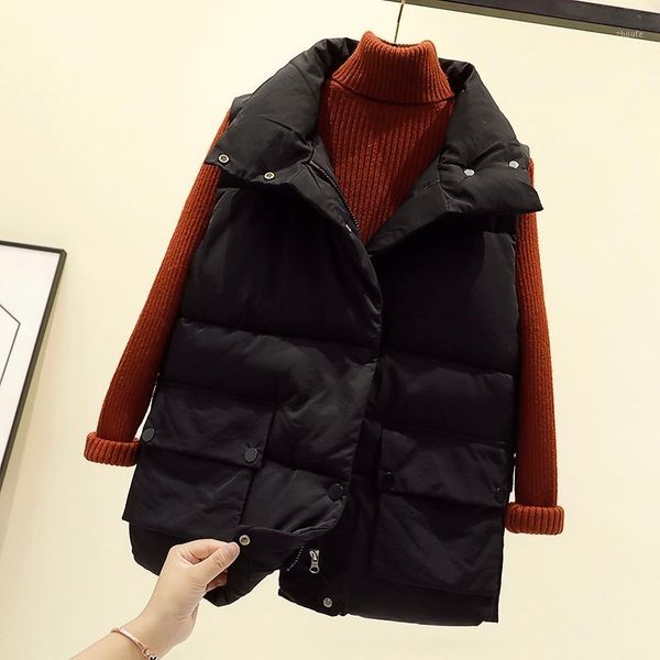 new autumn winter women sleeveless vest jacket casual warm thick cotton vest padded coat parka female short waistcoat outwear1, Black;white
new autumn winter women sleeveless vest jacket casual warm thick cotton vest padded coat parka female short waistcoat outwear1, Black;white