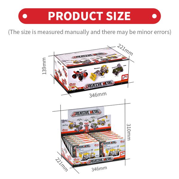 4 style mixed metal engineering truck child puzzle assemble building blocks toy car a box of twelve
4 style mixed metal engineering truck child puzzle assemble building blocks toy car a box of twelve