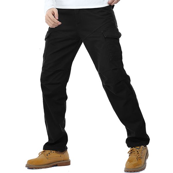 

2021 New Men's Style Color Plus Size Light Cotton Long Single Male Cargo Pants 885W, Black