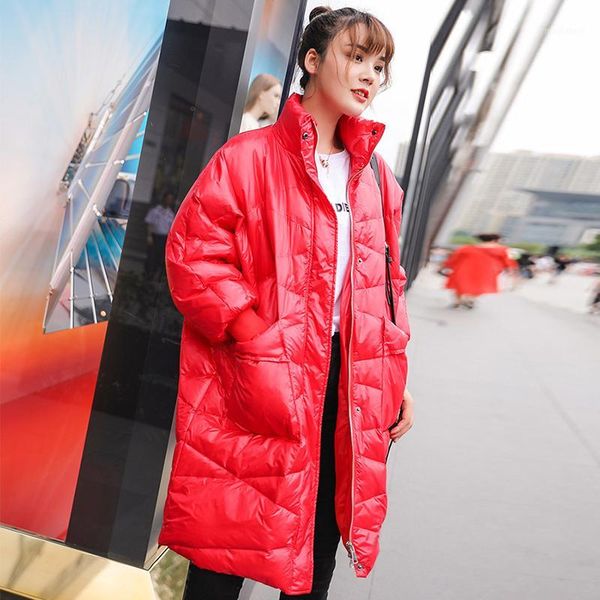 2020 women's winter long down jacket oversized solid loose female cold coat stand collar thicken biig pockets with zipper parkas1, Black
2020 women's winter long down jacket oversized solid loose female cold coat stand collar thicken biig pockets with zipper parkas1, Black