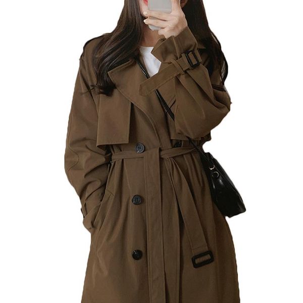 2021 spring autumn new windbreaker women's mid-length korean style loose british style large size trench coat 81c, Tan;black
2021 spring autumn new windbreaker women's mid-length korean style loose british style large size trench coat 81c, Tan;black