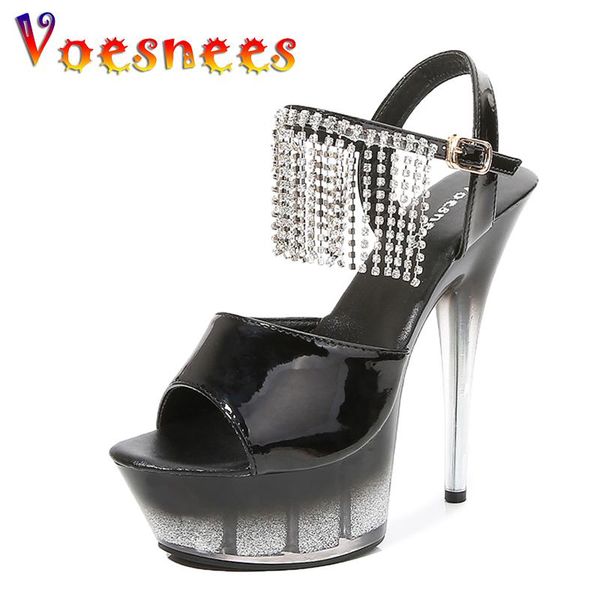sandals voeseees brand women's shoes gladiator platform clear heel fringe thin heels stripers dance girls paryty, Black
sandals voeseees brand women's shoes gladiator platform clear heel fringe thin heels stripers dance girls paryty, Black