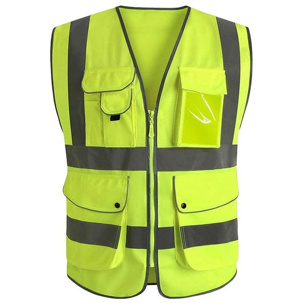 outdoor t-shirts class 2 yellow reflective vest with 9 pockets and front zipper high visibility safet y vests(m), Gray;blue 
outdoor t-shirts class 2 yellow reflective vest with 9 pockets and front zipper high visibility safet y vests(m), Gray;blue