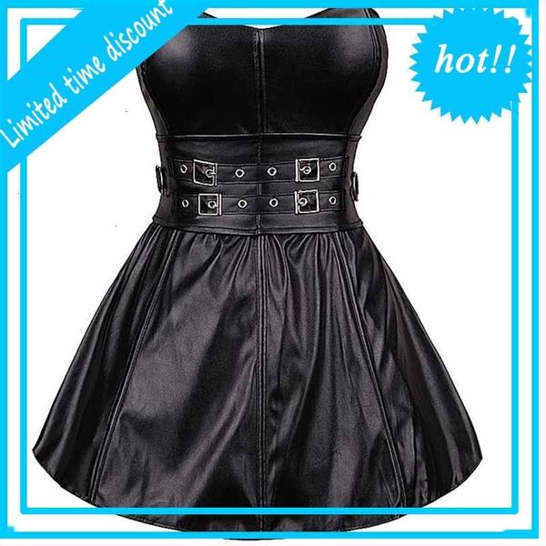 corset faux leather strapless black clubwear bustier dress outwear buckled body shaper pole dancing party mini skirt, Black;white
corset faux leather strapless black clubwear bustier dress outwear buckled body shaper pole dancing party mini skirt, Black;white