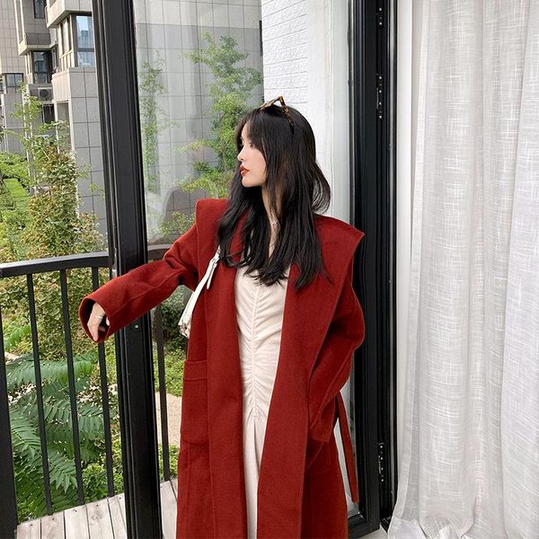 bottle "anfieona" 20 fall / winter classic versatile nightgown lapel tricolor double faced woolen overcoat, Black
bottle "anfieona" 20 fall / winter classic versatile nightgown lapel tricolor double faced woolen overcoat, Black