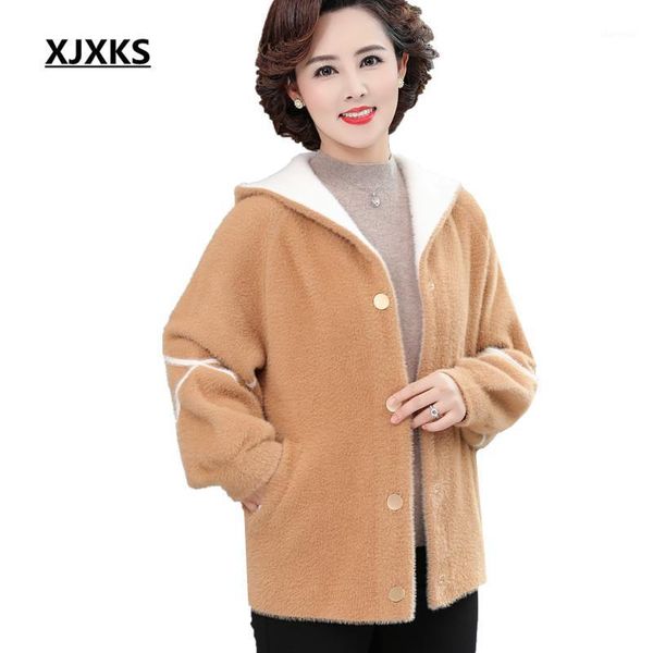 xjxks 2020 autumn winter new fashion hooded women jacket imitation mink women cardigan coat1, White
xjxks 2020 autumn winter new fashion hooded women jacket imitation mink women cardigan coat1, White