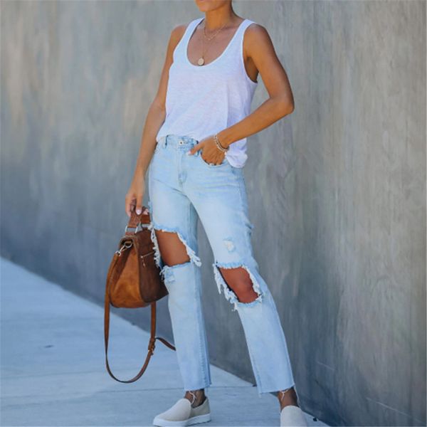 slim jeans ripped jeans ladies retro high waist ladies casual selling pencil pants, Blue
slim jeans ripped jeans ladies retro high waist ladies casual selling pencil pants, Blue