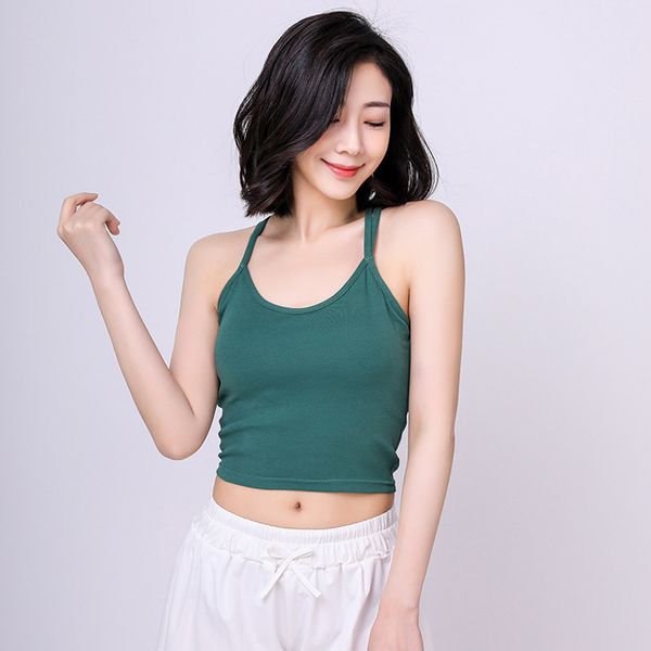 2021 new women tank female underwear seamless cotton crop lingerie femme strap chest pad push up camisole s61k, Black;white
2021 new women tank female underwear seamless cotton crop lingerie femme strap chest pad push up camisole s61k, Black;white