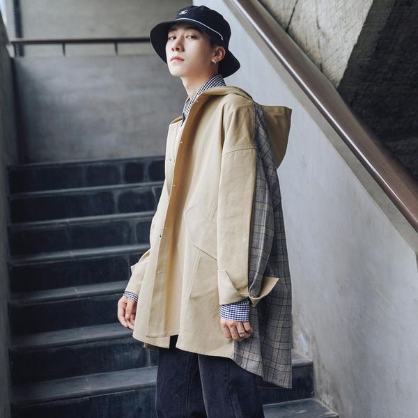 men's jackets ewq / wear 2021 autumn patchwork plaid with hooded long sleeve oversize coat loose korean vintage personality fs929, Black;brown
men's jackets ewq / wear 2021 autumn patchwork plaid with hooded long sleeve oversize coat loose korean vintage personality fs929, Black;brown