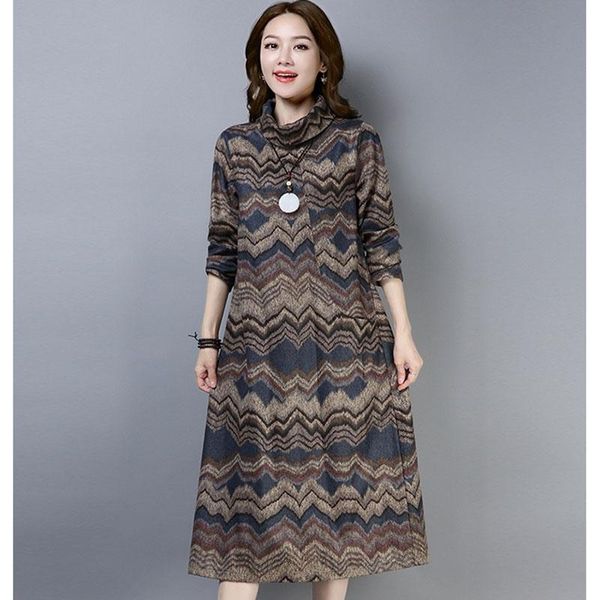 casual dresses retro print mid-long blanket dress winter warm turtleneck overb sized woolen women long sleeve loose thicken pullover, Black;gray
casual dresses retro print mid-long blanket dress winter warm turtleneck overb sized woolen women long sleeve loose thicken pullover, Black;gray