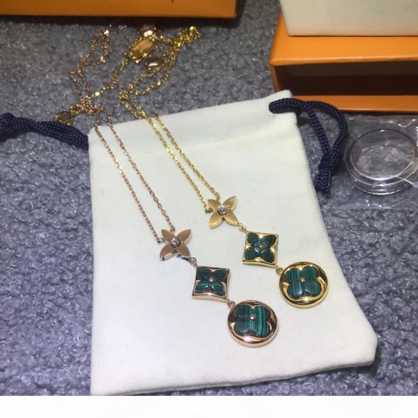 europe america style lady women titanium steel v initials necklace with three motifs malachite setting diamond four leaf flower charm, Silver
europe america style lady women titanium steel v initials necklace with three motifs malachite setting diamond four leaf flower charm, Silver