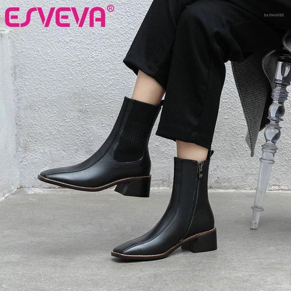boots esveva 2021 cow leather ankle women winter shoes square toe high heel zipper size 34-391, Black
boots esveva 2021 cow leather ankle women winter shoes square toe high heel zipper size 34-391, Black