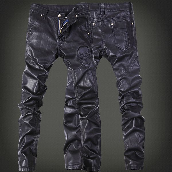 2020 fashion embroidered men's trousers dj jogging locomotive cycling men leather pants ksnz, Black;brown
2020 fashion embroidered men's trousers dj jogging locomotive cycling men leather pants ksnz, Black;brown