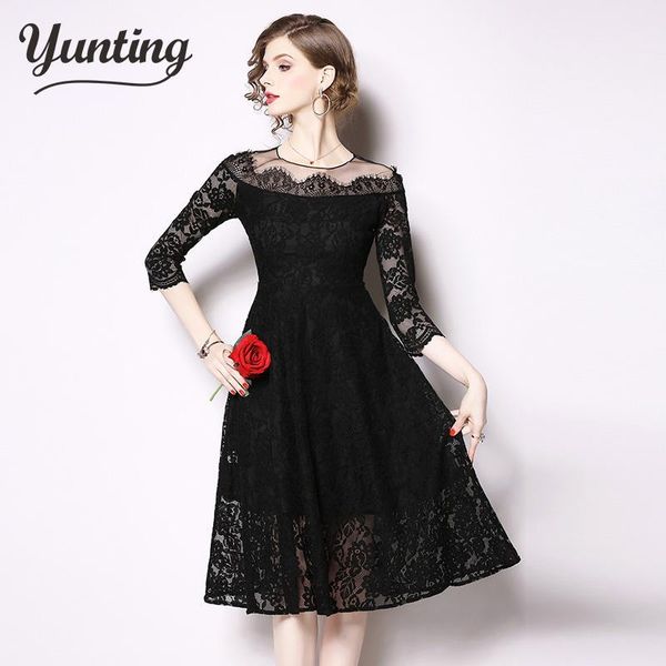 spring summer dress work casual slim fashion o-neck lace dresses women hollow out a-line vintage vestido1, Black;gray
spring summer dress work casual slim fashion o-neck lace dresses women hollow out a-line vintage vestido1, Black;gray