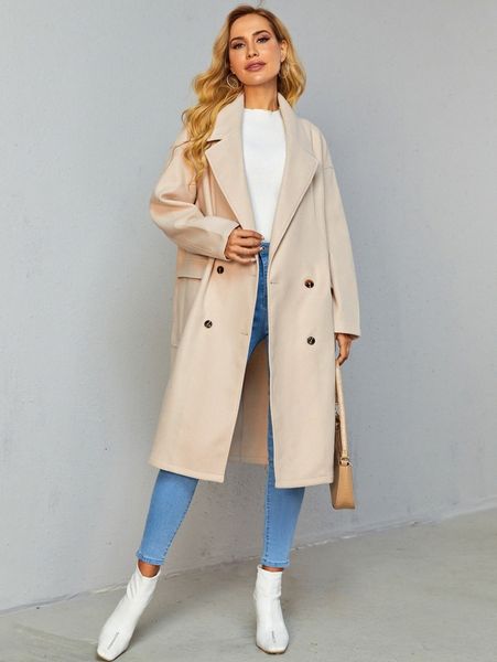 drop shoulder flap pocket double breasted overcoat k0hv#, Black
drop shoulder flap pocket double breasted overcoat k0hv#, Black