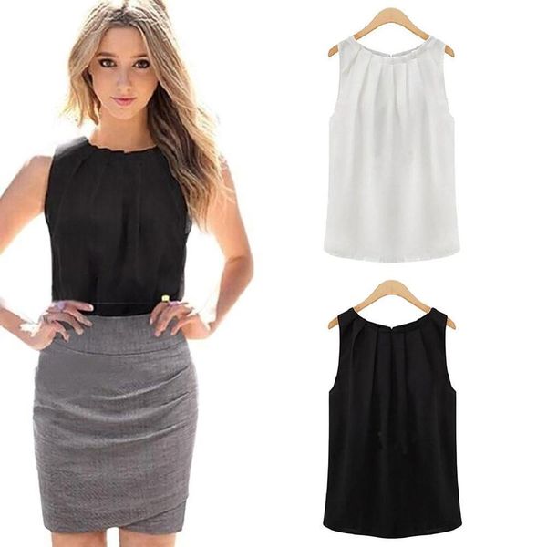 new women tropical fold sleeveless o neck chiffon blouses casual women shirt plus size xxxl, White
new women tropical fold sleeveless o neck chiffon blouses casual women shirt plus size xxxl, White
