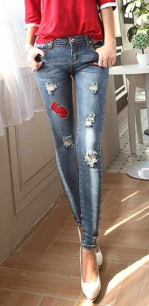 women's jeans fashion ladies/female cotton denim ripped hole punk women skinny pants leggings trousers, Blue
women's jeans fashion ladies/female cotton denim ripped hole punk women skinny pants leggings trousers, Blue