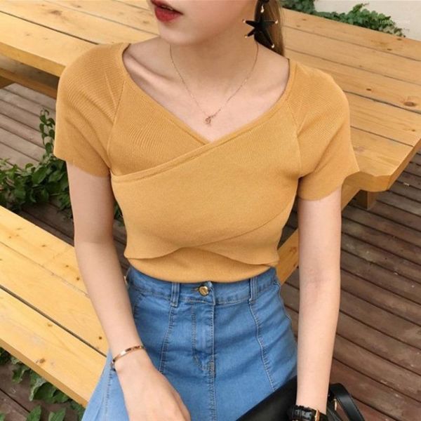 summer v neck tank fashion knitted t-shirts women short sleeve female shirt blouse casual crop1, White
summer v neck tank fashion knitted t-shirts women short sleeve female shirt blouse casual crop1, White