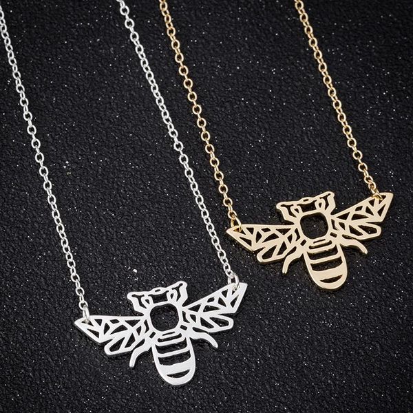 cute little bee necklaces women gold chain bee pendants stainless steel simple necklaces 2020 new fashion jewelry on the neck, Silver
cute little bee necklaces women gold chain bee pendants stainless steel simple necklaces 2020 new fashion jewelry on the neck, Silver