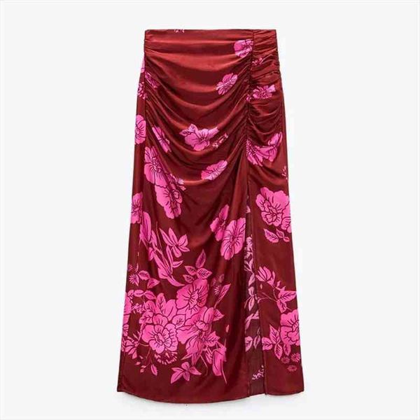za print midi skirt women ruched long skirts woman floral high waist skirt vintage draped skirts split wrap, Black
za print midi skirt women ruched long skirts woman floral high waist skirt vintage draped skirts split wrap, Black