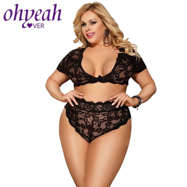 ohyeahlover women 5xl underwear lingerie set plus size lace lenceria see through ropa interior beach bra panty set rl80760 lj201031, Red;black
ohyeahlover women 5xl underwear lingerie set plus size lace lenceria see through ropa interior beach bra panty set rl80760 lj201031, Red;black