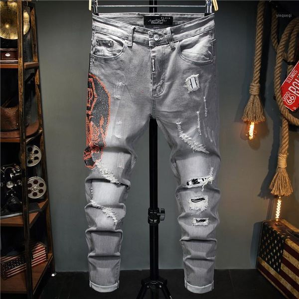 european style men brand jeans mens slim denim trousers grey jeans straight moto & biker hole grey pants for men1, Blue
european style men brand jeans mens slim denim trousers grey jeans straight moto & biker hole grey pants for men1, Blue