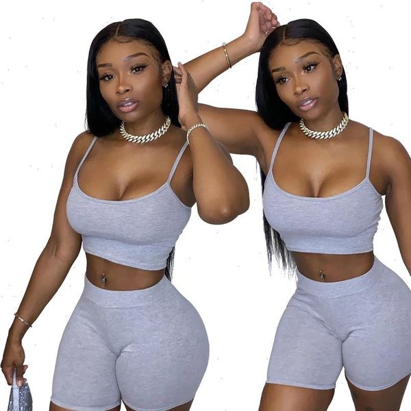 two piece set women two pieces outfits summer clothes crop shorts 2 piece set women summer clothing wholesale, Gray 
two piece set women two pieces outfits summer clothes crop shorts 2 piece set women summer clothing wholesale, Gray
