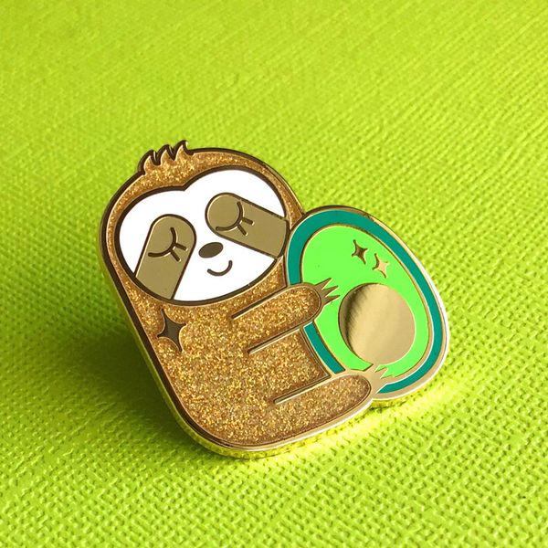 shiny sloth hold avocado hard enamel pin kawaii cartoon animal fruit badge fashion funny lapel backpack pins decor unique gift, Gray
shiny sloth hold avocado hard enamel pin kawaii cartoon animal fruit badge fashion funny lapel backpack pins decor unique gift, Gray