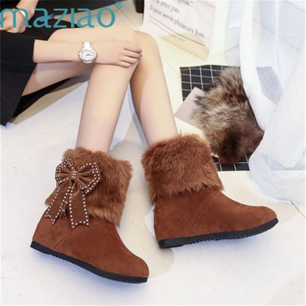 boots fashion women winter warm fur snow ankle flat round toe butterfly-knot short maziao, Black
boots fashion women winter warm fur snow ankle flat round toe butterfly-knot short maziao, Black