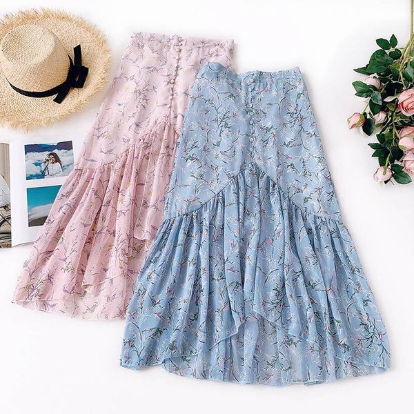 chiffon mermaid skirt with ruffles, asymmetrical women's skirt with floral print and buttons, saia high waist pleated midi1, Black
chiffon mermaid skirt with ruffles, asymmetrical women's skirt with floral print and buttons, saia high waist pleated midi1, Black