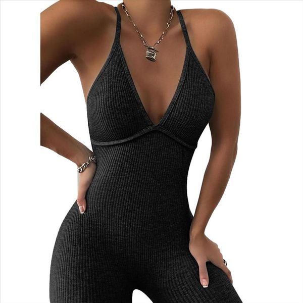 womens sleeveless v neck jumpsuit knit ribbed open back solid color pants tights breathable skin friendly drop shipping, Black;white
womens sleeveless v neck jumpsuit knit ribbed open back solid color pants tights breathable skin friendly drop shipping, Black;white