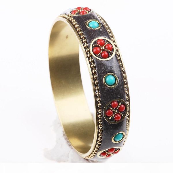 fashion-selling plated women's retro blue enamel bracelets fashion ceramic bracelets pure copper ethnic bracelet, Black
fashion-selling plated women's retro blue enamel bracelets fashion ceramic bracelets pure copper ethnic bracelet, Black