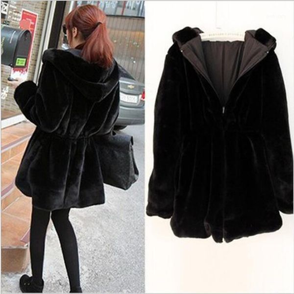 women's fur & faux women's coat thicken warm hooded fur&faux mink winter two-sided wear long sleeve slim outerwear female trench j, Black
women's fur & faux women's coat thicken warm hooded fur&faux mink winter two-sided wear long sleeve slim outerwear female trench j, Black