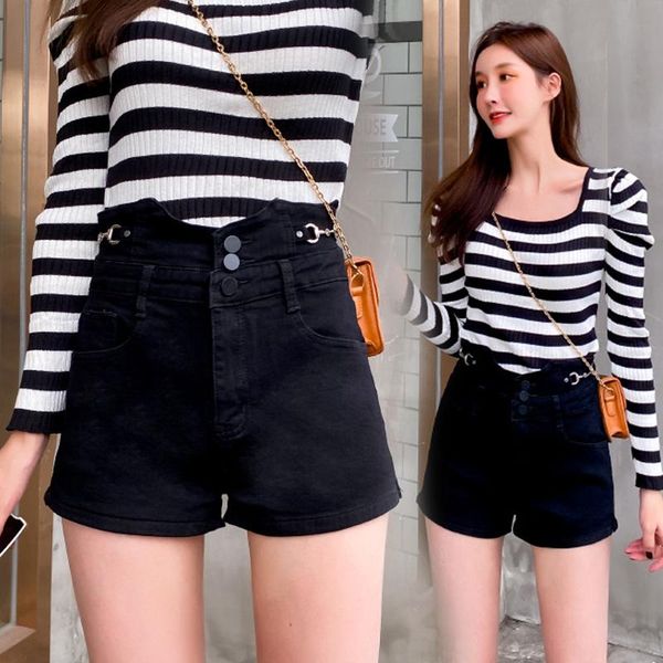 cashmere jeans shorts women 2021 autumn and winter black a-line high waist show thin korean three button wide leg pants, Blue
cashmere jeans shorts women 2021 autumn and winter black a-line high waist show thin korean three button wide leg pants, Blue
