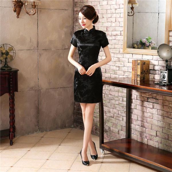 17 color satin chinese traditional dress for women qipao short vintage china style wedding cheongsam s-6xl1, Red
17 color satin chinese traditional dress for women qipao short vintage china style wedding cheongsam s-6xl1, Red