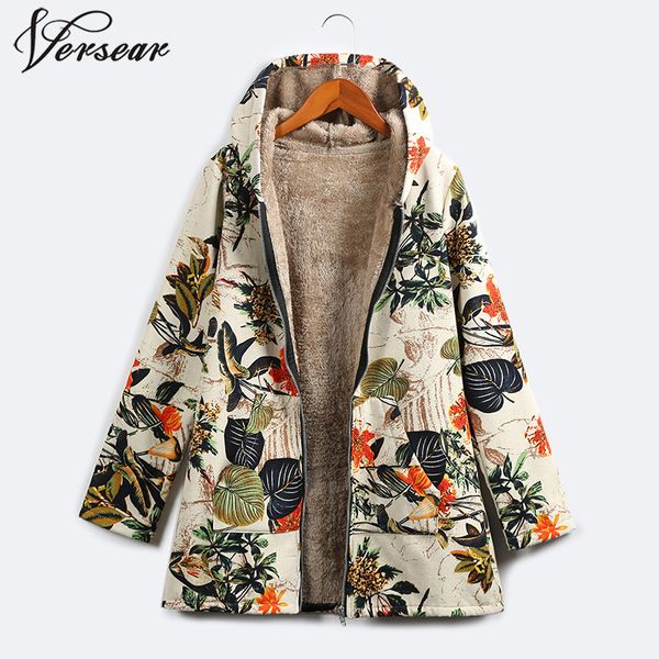 versear 2020 winter women warm faux fur hooded parka coat casual floral print pockets vintage long windbreaker outwear plus size 1014, Black
versear 2020 winter women warm faux fur hooded parka coat casual floral print pockets vintage long windbreaker outwear plus size 1014, Black
