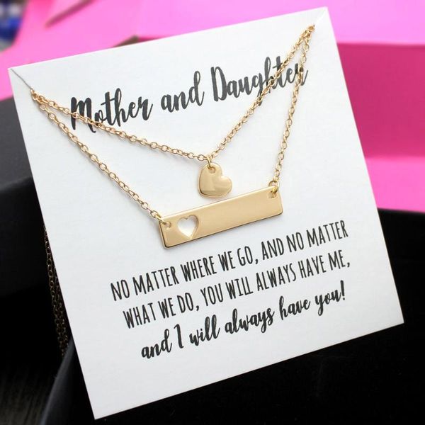 pendant necklaces mother and daughter love card gifts with heart necklace, mom birthday gift mother's day christmas, Silver
pendant necklaces mother and daughter love card gifts with heart necklace, mom birthday gift mother's day christmas, Silver