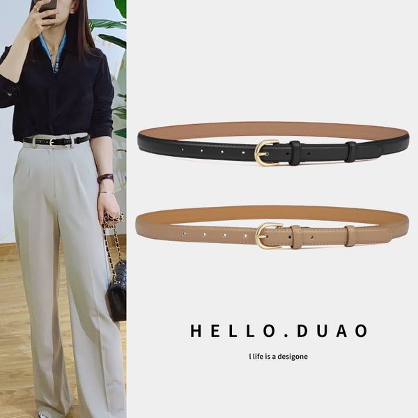 thin female leather white simple versatile decorative trousers jeans with fashionable black mesh red cowhide belt, Black;brown
thin female leather white simple versatile decorative trousers jeans with fashionable black mesh red cowhide belt, Black;brown