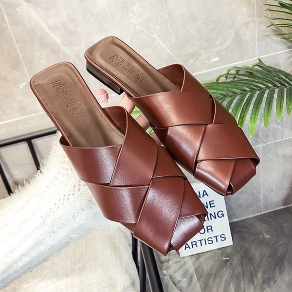 high street summer women slippers fashion pu ladies mules low square heel slip-on ladies office shoes women slides, Black
high street summer women slippers fashion pu ladies mules low square heel slip-on ladies office shoes women slides, Black