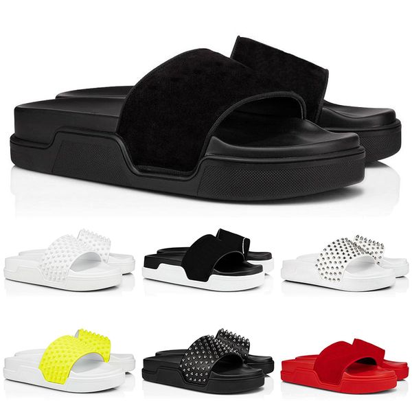 leather slippers slides flip flops sandals men women red bottom spikes summer mens outdoor sandals, Black
leather slippers slides flip flops sandals men women red bottom spikes summer mens outdoor sandals, Black