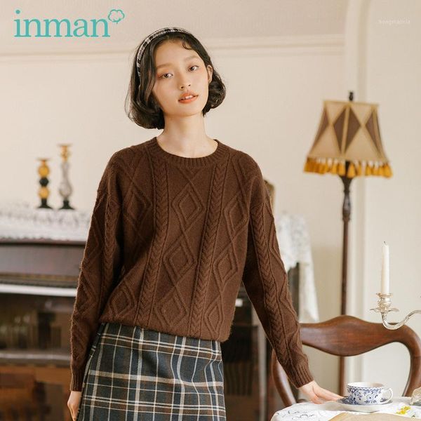 inman winter retro art pullover twist long sleeve knit women's sweater1, White;black
inman winter retro art pullover twist long sleeve knit women's sweater1, White;black